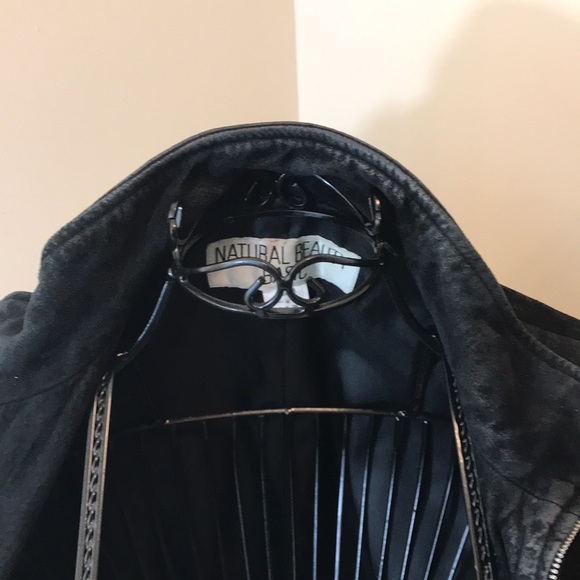 Natural Beauty Basic Black Suede Zippered Fully Lined Jacket with Side Pockets - Picture 7 of 10